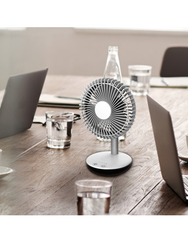 Mini ventilateur de table SMART-E Blanc - 3W - D15cm - Rechargeable - Sans Fil