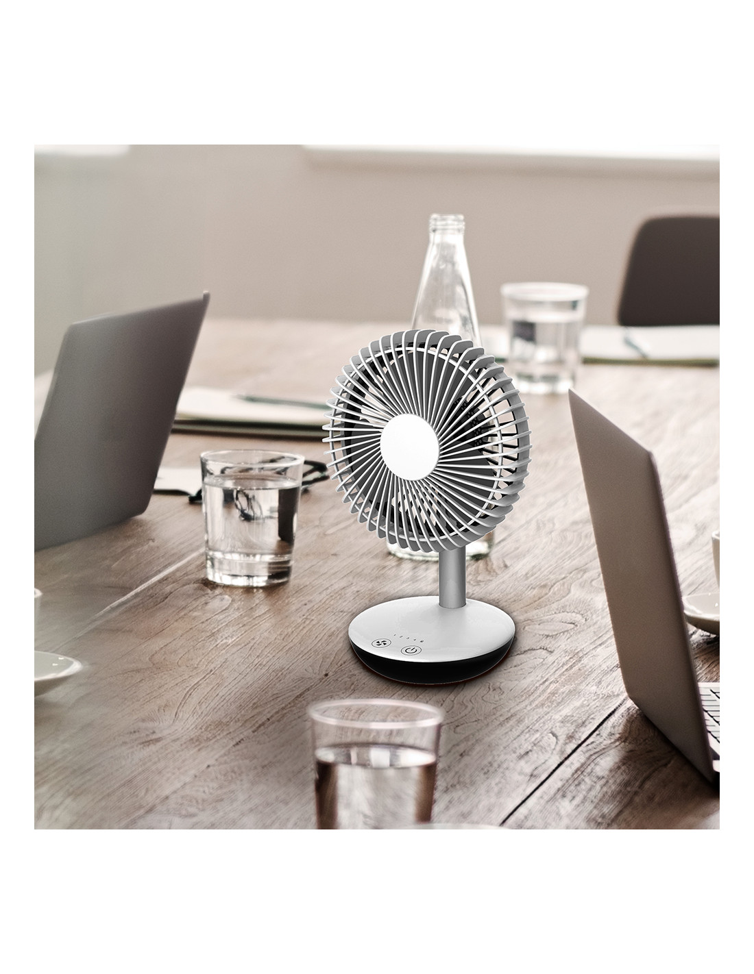 Mini ventilateur de table SMART-E Blanc - 3W - D15cm