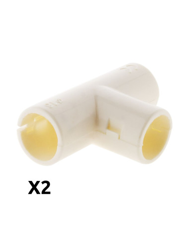 2 Tés pour conduits Ø16mm - Blanc - Zenitech
