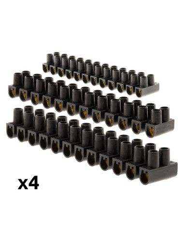 Lot 4 barrettes 1x4 mm²+ 1x6mm² + 2x 10 mm² noires - Zenitech