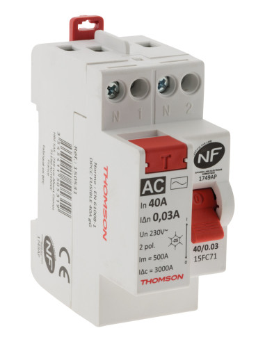 Interrupteur différentiel à vis - 40A type AC NF - Thomson
