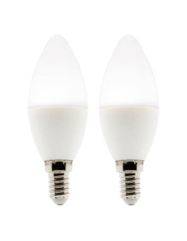 Lot de 2 ampoules flamme LED E14 - 5W - Blanc neutre - 400 Lumen - 4000K - A+ - Zenitech