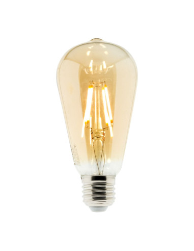 Ampoule Déco filament LED ambrée 4W E27 400lm 2500K - Edison
