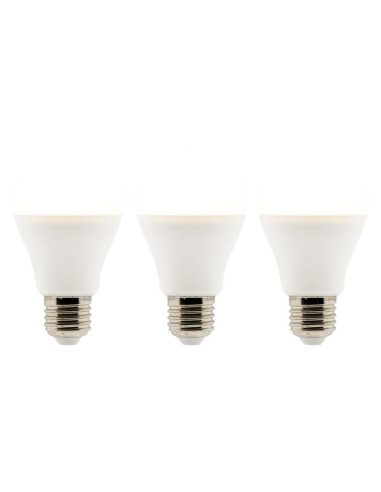 Lot de 3 ampoules LED E27 - 6W - Blanc chaud - 470 Lumen - 2700K - A+ - Zenitech