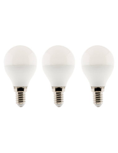 Lot de 3 ampoules LED sphériques 5,2W E14 470lm 2700K (blanc chaud)