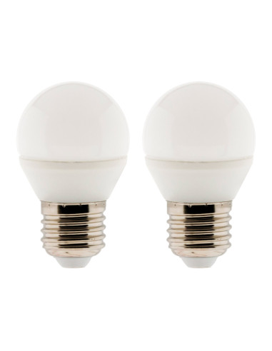 Lot de 2 ampoules LED sphérique 5,2W E27 470lm 2700K (Blanc chaud)