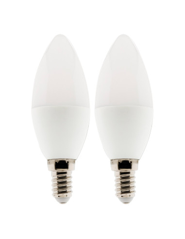 Lot de 2 ampoules LED flamme 5,2W E14 470lm 2700K (Blanc chaud)