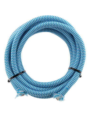 Câble textile 3G1 Bleu et Blanc 3m