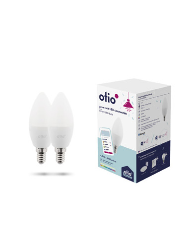 Pack de 2 ampoules LED connectées Bluetooth E14 4.5W - Otio
