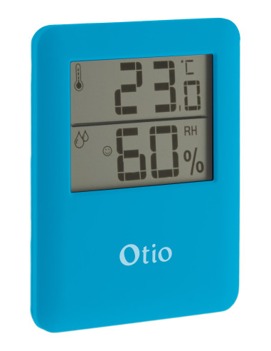 Thermomètre hygromètre digital intérieur bleu - Otio
