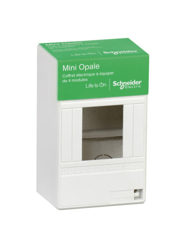 Coffret à équiper (Mini Opale) 4 modules Schneider - Blanc