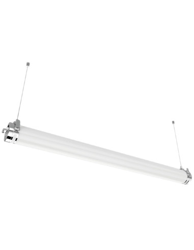 Réglette LED étanche claire (120 cm 5400Lm 4000K) Blanc Voltman