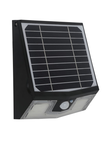 Applique solaire avec détecteur de mouvement IP65 (700Lm 4000K A++) Noire - Voltman
