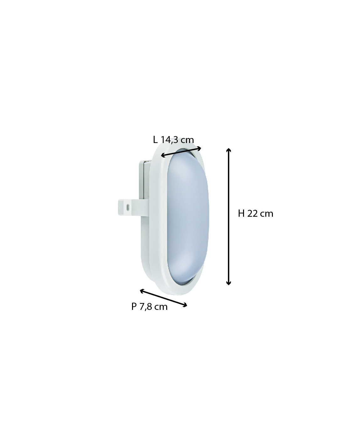 Hublot extérieur oval IP54 (850LM 6500K A++) Blanc - Voltman