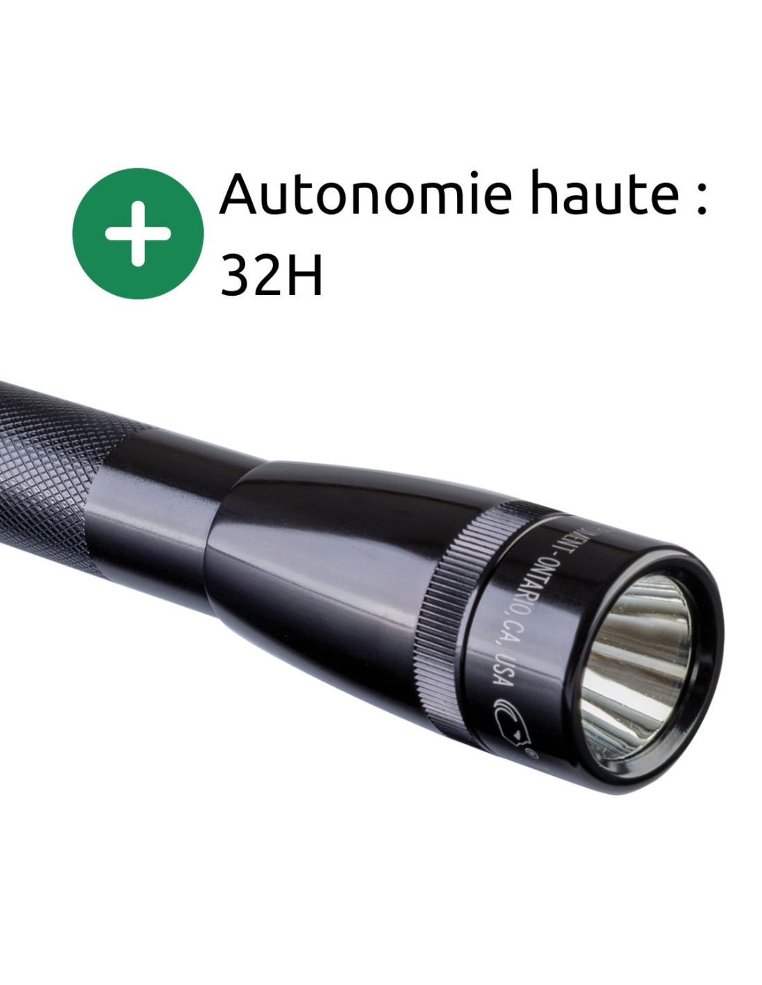Lampe de poche compacte Mini LED SP22 - IPX4 - 2 piles AA - 97 lumens -  16cm - Noir - Maglite