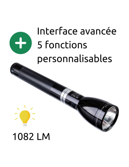 Lampe torche LED ML150LR-4019L - IPX4 - Batterie rechargeable - 1082 lumens  - Noir - Maglite